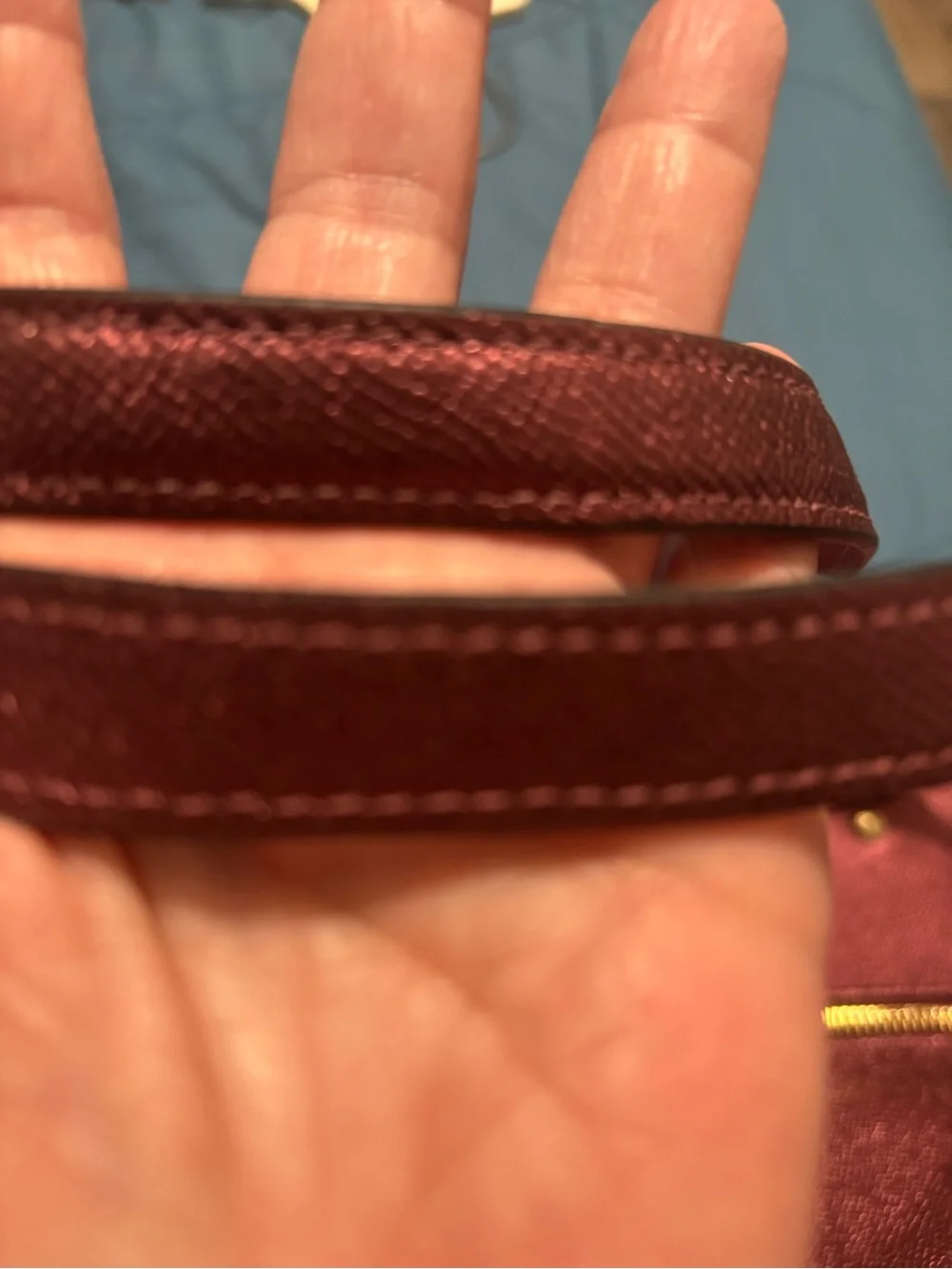 Coach Metallic Burgundy Zip-Front Tote